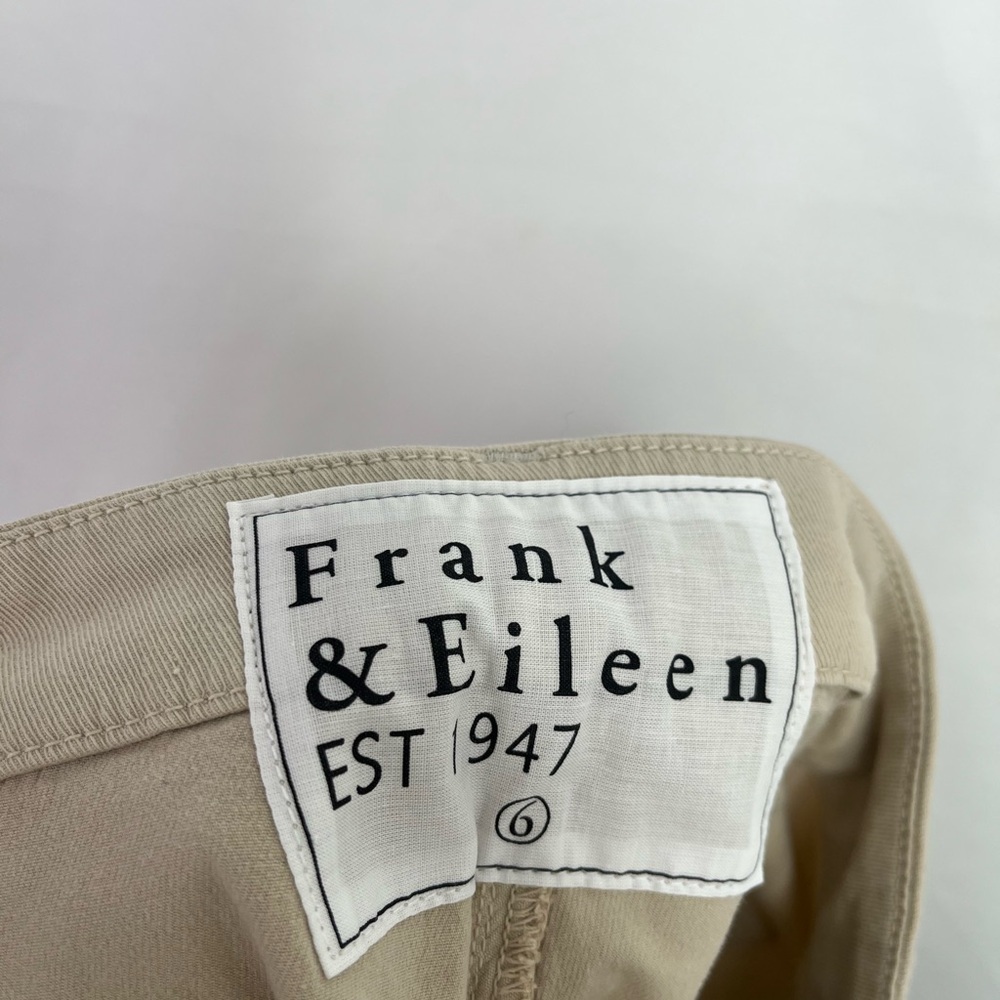 Frank & Eileen Ankle Pants in Italian Peached Tan Khaki Twill Cotton Size 6 - Picture 6 of 9
